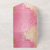 Glam Pink en Gold All In One Uitnodiging (Buitenkant)