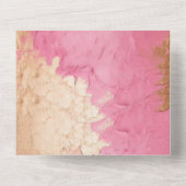 Glam Pink en Gold All In One Uitnodiging (Achterkant)