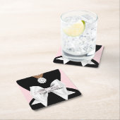 Glam Pink Etnisch Fancy Tiffany Theme Baby shower Kartonnen Onderzetters (Insitu)