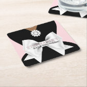 Glam Pink Etnisch Fancy Tiffany Theme Baby shower Kartonnen Onderzetters (Schuin)