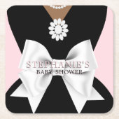 Glam Pink Etnisch Fancy Tiffany Theme Baby shower Kartonnen Onderzetters (Voorkant)