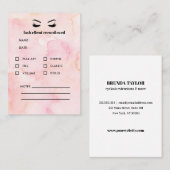 Glam PINK Eyelash Extension Client Consultation Visitekaartje (Voorkant / Achterkant)