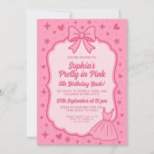 Glam Pink Fashion Doll Party for Girls Kaart (Voorkant)