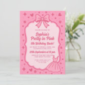 Glam Pink Fashion Doll Party for Girls Kaart (Staand voorkant)