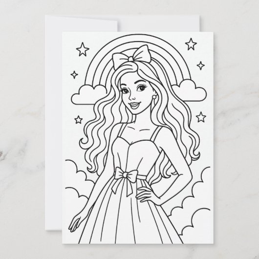 Glam Pink Fashion Doll Party for Girls Kaart (Achterkant)