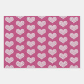Glam Pink Faux Diamonds Butterfly en Hart Inpakpapier Vel (Voorkant 3)
