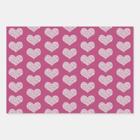 Glam Pink Faux Diamonds Butterfly en Hart Inpakpapier Vel (Voorkant 3)