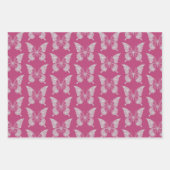 Glam Pink Faux Diamonds Butterfly en Hart Inpakpapier Vel (Voorkant)