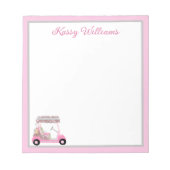 Glam Pink Gepersonaliseerde Golf Winkelwagen Naam Notitieblok (Voorkant)