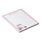 Glam Pink Gepersonaliseerde Golf Winkelwagen Naam  Notitieblok (Schuin)