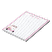 Glam Pink Gepersonaliseerde Golf Winkelwagen Naam  Notitieblok (Linkerzijde)