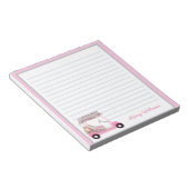 Glam Pink Gepersonaliseerde Golf Winkelwagen Naam  Notitieblok (Schuin)