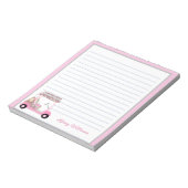Glam Pink Gepersonaliseerde Golf Winkelwagen Naam  Notitieblok (Linkerzijde)