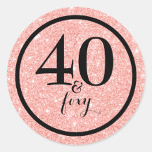 Glam Pink Glitter 40 & Foxy Verjaardag