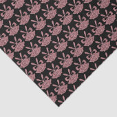 Glam Pink Glitter Bells on Black Holiday Tissuepapier (Detail)