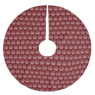 Glam Pink Glitter Bells on Red Holiday Kerstboom Rok
