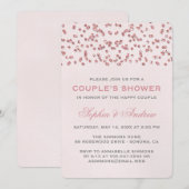 Glam Pink Glitter Confetti Wedding Couple's Shower Kaart (Voorkant / Achterkant)