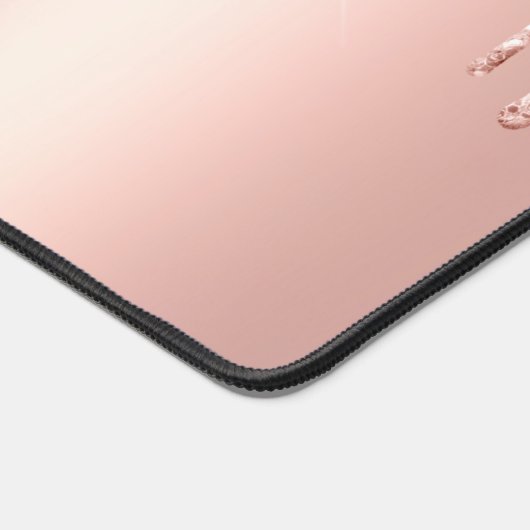 Glam Pink Glitter Drips | Aangepaste naam Bureaumat (Hoek)