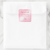 Glam Pink Glitter Folie Ingrediëntenlabels Vierkante Sticker (Tas)