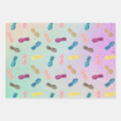 Glam Pink Glitter Gold Pineappels Inpakpapier Vel (Voorkant 2)