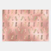 Glam Pink Glitter Gold Pineappels Inpakpapier Vel (Voorkant)
