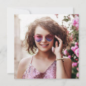 Glam Pink Glitter Look 2024 Afstudeerder Party | F Kaart (Achterkant)