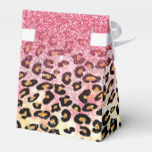 Glam Pink Glitter Luipaard Patroon Bedankdoosjes (Achterkant)
