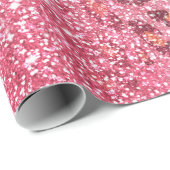 Glam Pink Glitter Luipaard Patroon Cadeaupapier (Rol Hoek)