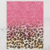Glam Pink Glitter Luipaard Patroon Flyer (Voorkant)
