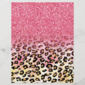 Glam Pink Glitter Luipaard Patroon Flyer (Achterkant)