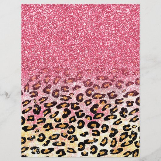 Glam Pink Glitter Luipaard Patroon Flyer (Achterkant)