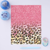 Glam Pink Glitter Luipaard Patroon Flyer (Enkel)