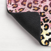 Glam Pink Glitter Luipaard Patroon Muismat (Hoek)