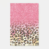 Glam Pink Glitter Luipaard Patroon Post-it® Notes (Voorkant)