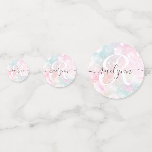 Glam Pink Glitter Pastel Girly Pattern Confetti (Voorkanten)