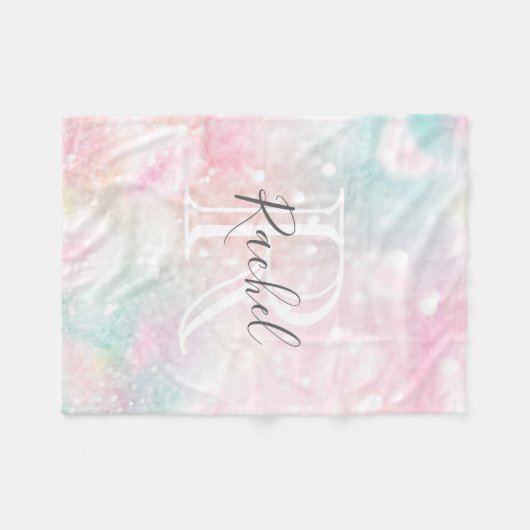 Glam Pink Glitter Pastel Girly Pattern Fleece Deken (Voorkant (Horizontaal))