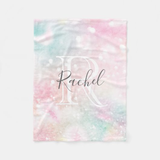 Glam Pink Glitter Pastel Girly Pattern Fleece Deken (Voorkant)