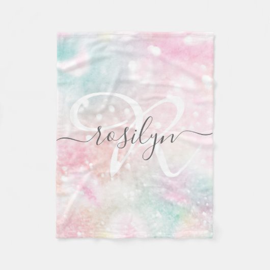 Glam Pink Glitter Pastel Girly Pattern Fleece Deken (Voorkant)