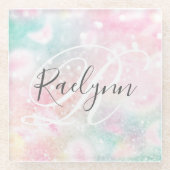 Glam Pink Glitter Pastel Girly Pattern Glazen Onderzetter (Voorkant)