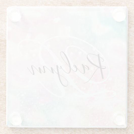 Glam Pink Glitter Pastel Girly Pattern Glazen Onderzetter (Achterkant)