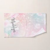 Glam Pink Glitter Pastel Girly Pattern Handdoek (Handdoek)