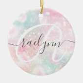 Glam Pink Glitter Pastel Girly Pattern Keramisch Ornament (Voorkant)