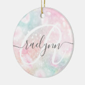 Glam Pink Glitter Pastel Girly Pattern Keramisch Ornament (Links)
