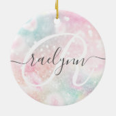 Glam Pink Glitter Pastel Girly Pattern Keramisch Ornament (Achterkant)