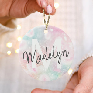 Glam Pink Glitter Pastel Girly Pattern Keramisch Ornament