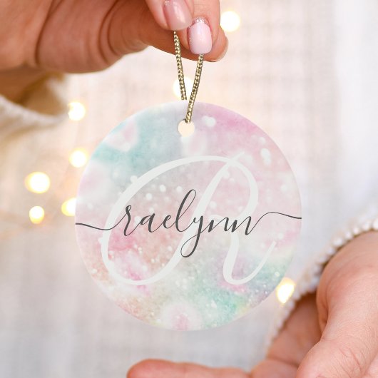 Glam Pink Glitter Pastel Girly Pattern Keramisch Ornament