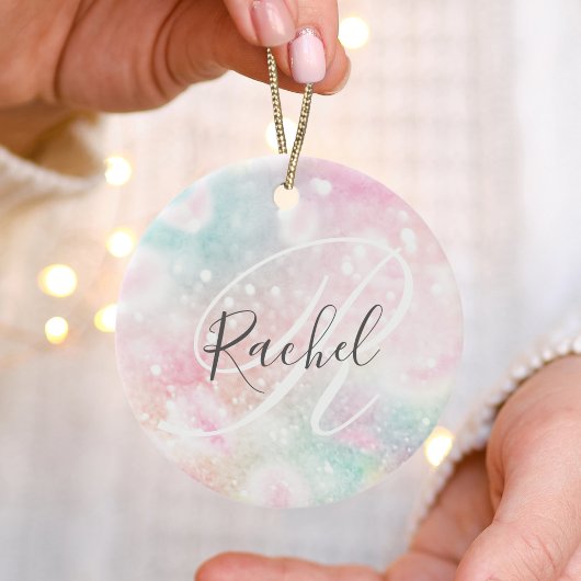 Glam Pink Glitter Pastel Girly Pattern Keramisch Ornament