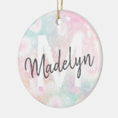 Glam Pink Glitter Pastel Girly Pattern Keramisch Ornament (Links)