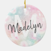 Glam Pink Glitter Pastel Girly Pattern Keramisch Ornament (Achterkant)