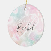 Glam Pink Glitter Pastel Girly Pattern Keramisch Ornament (Links)